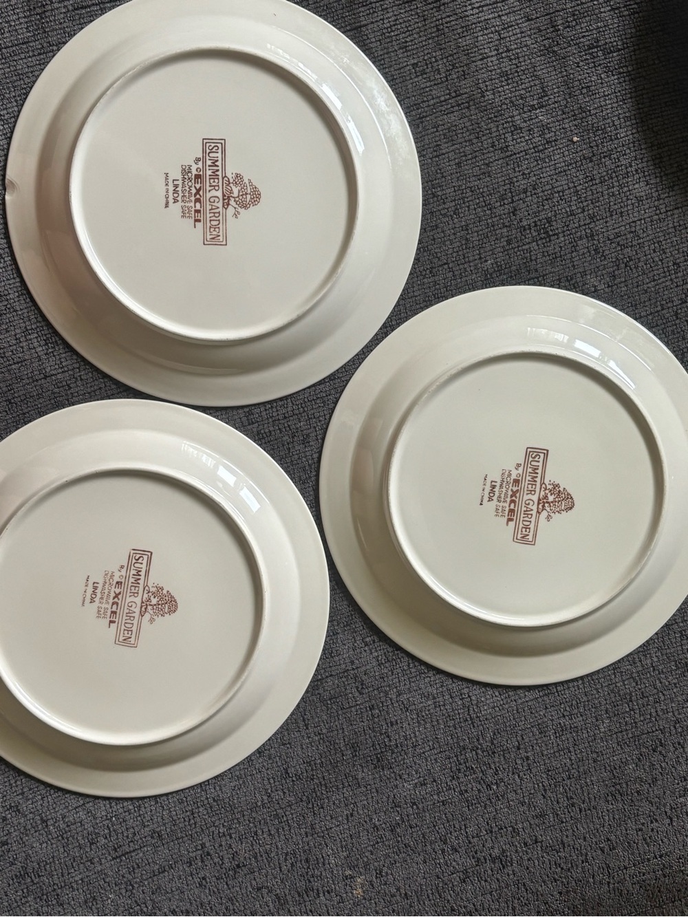 Antique 1970s Excel Linda Stoneware Plates-set of 3 - Picture 7 of 8